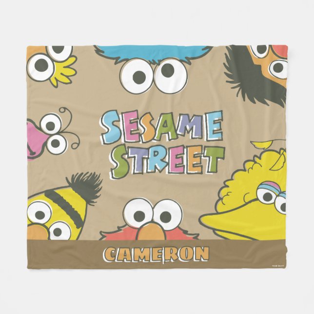 Vintage Sesame Street Pals Fleece Blanket (Front (Horizontal))