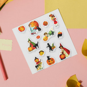 Vintage Set of Witch Cat Pumkin Halloween