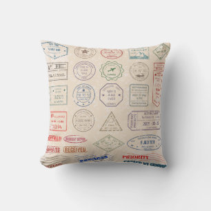 Vintage set vintage postage stamps from countries  cushion