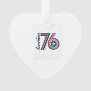Vintage Seventeen 76 Patriotic Vector Shirt Design Ornament