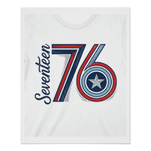 Vintage Seventeen 76 Patriotic Vector Shirt Design Poster