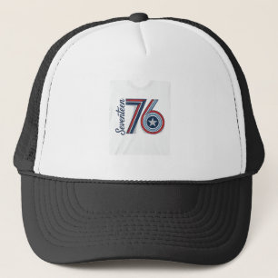 Vintage Seventeen 76 Patriotic Vector Shirt Design Trucker Hat