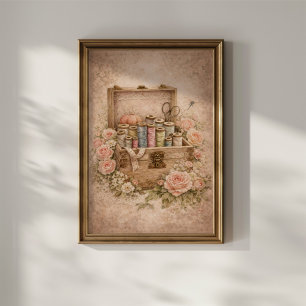 Vintage Sewing Box Poster