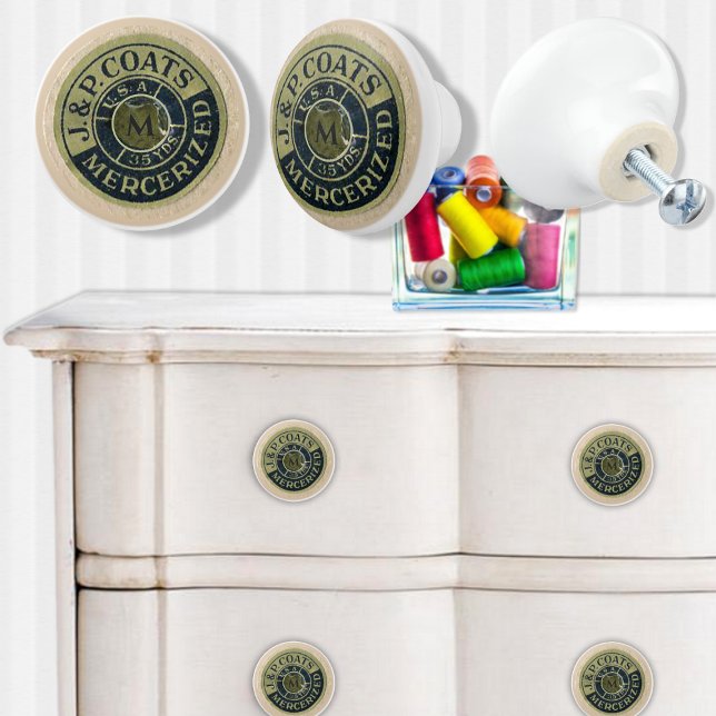 Vintage Sewing Ephemera Ceramic Knob (Creator Uploaded)