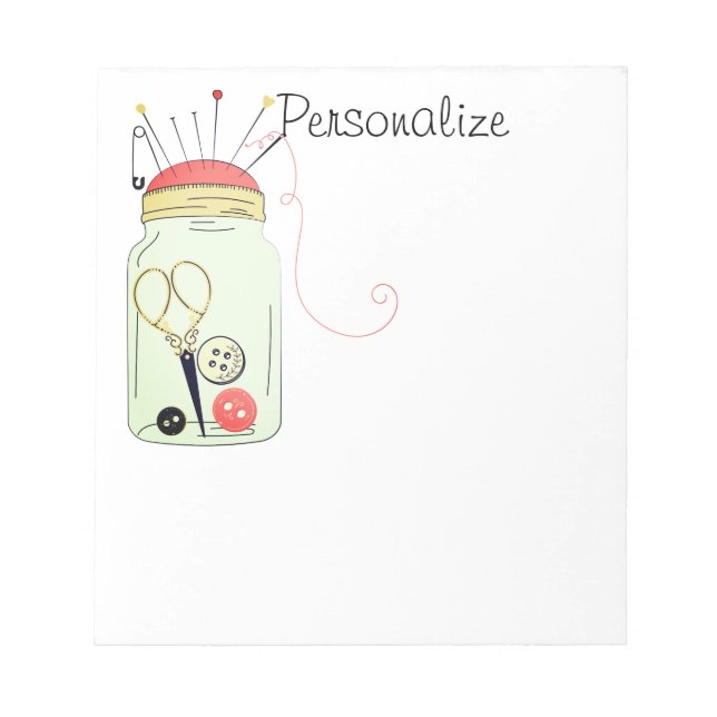 Vintage sewing kit notepad (Front)