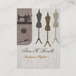 Vintage Sewing Machine Craft Fashion Mannequin Business Card