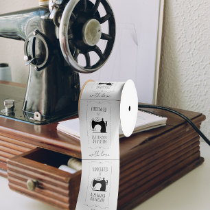 Vintage Sewing Machine Handcraft With Love Label Satin Ribbon