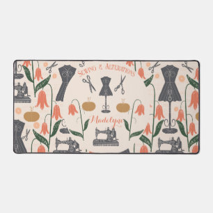 Vintage Sewing Machine Seamstress Tailor Desk Mat