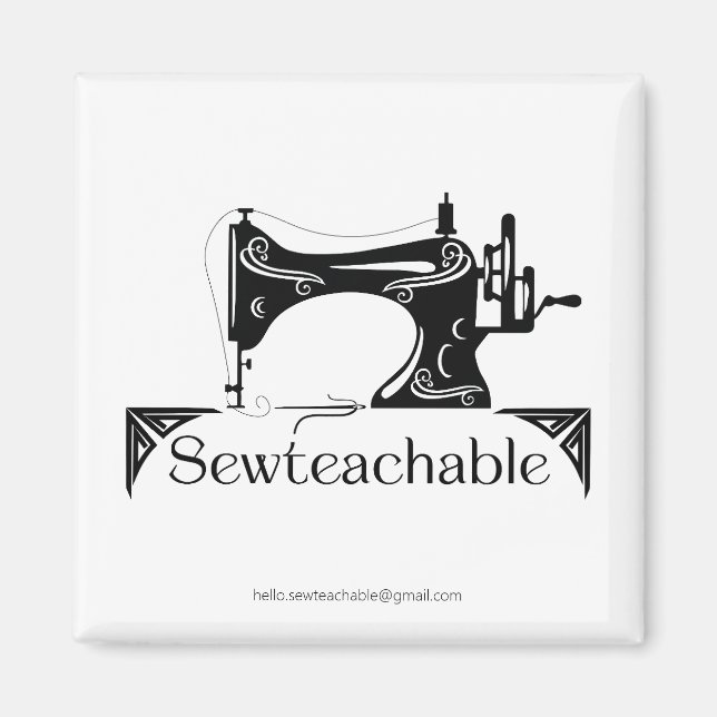 Vintage Sewing Machine, Sewteachable  Magnet (Front)