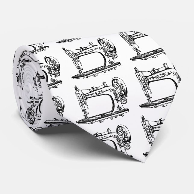 Vintage Sewing Machine Tie (Rolled)