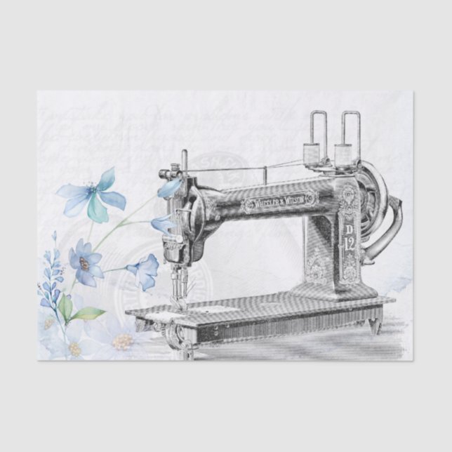 Vintage Sewing Machine Tissue Paper (Front)