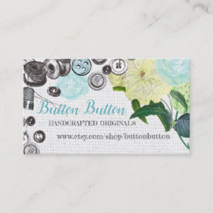 Vintage sewing notions seamstress business card