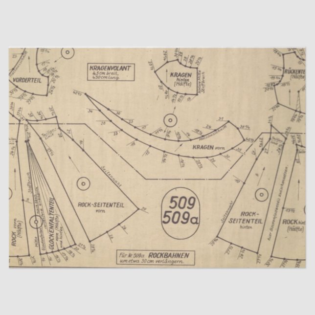 Vintage Sewing Pattern I Tissue Paper (Front)