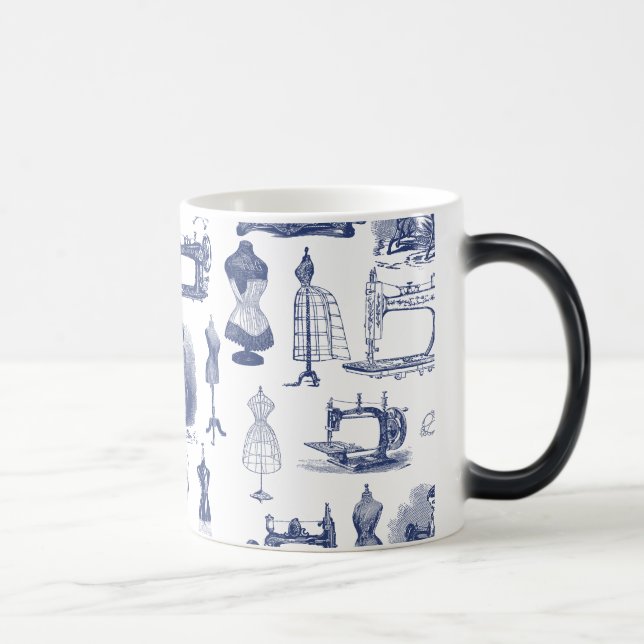 Vintage Sewing Toile Magic Mug (Right)