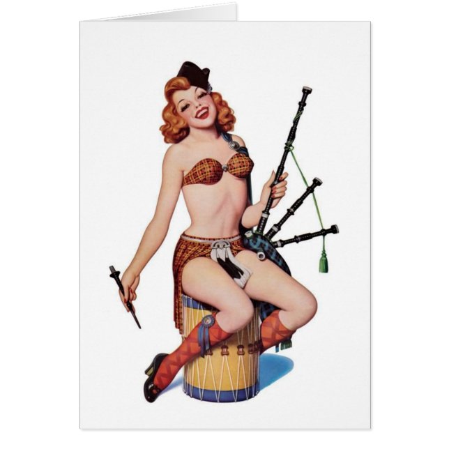 Vintage Sexy Scottish Greet Card (Front)