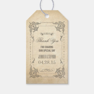 Vintage Shabby and Chic Wedding Thank You Gift Tags