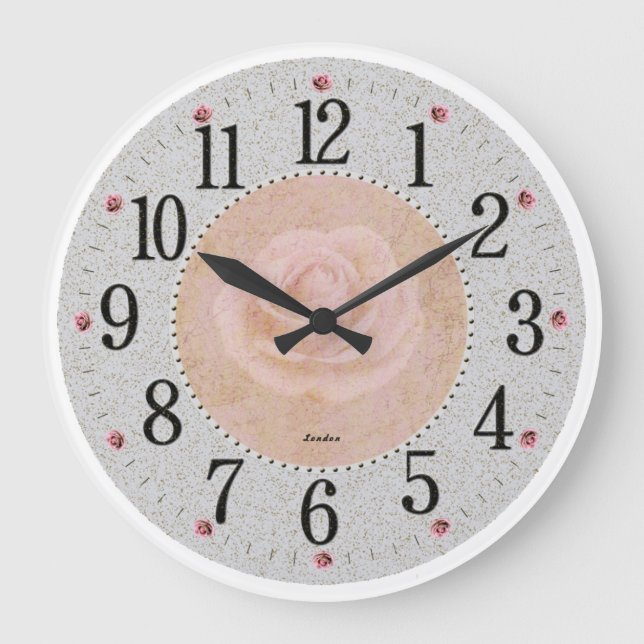 Vintage Shabby Chic Antique Large Clock (Front)