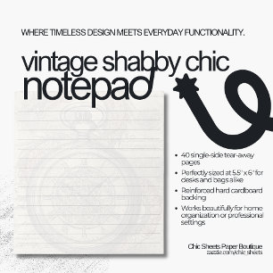Vintage Shabby Chic Design Notepad