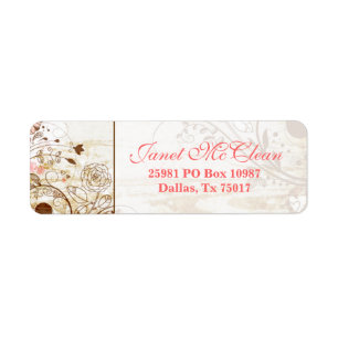 Vintage Shabby Chic Floral Address Label