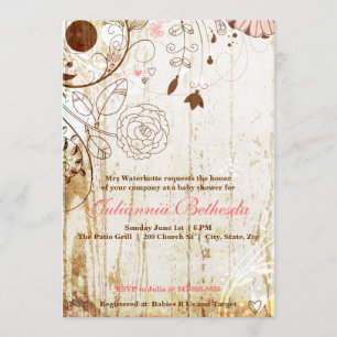 Vintage Shabby Chic Floral  BabyShower Invite