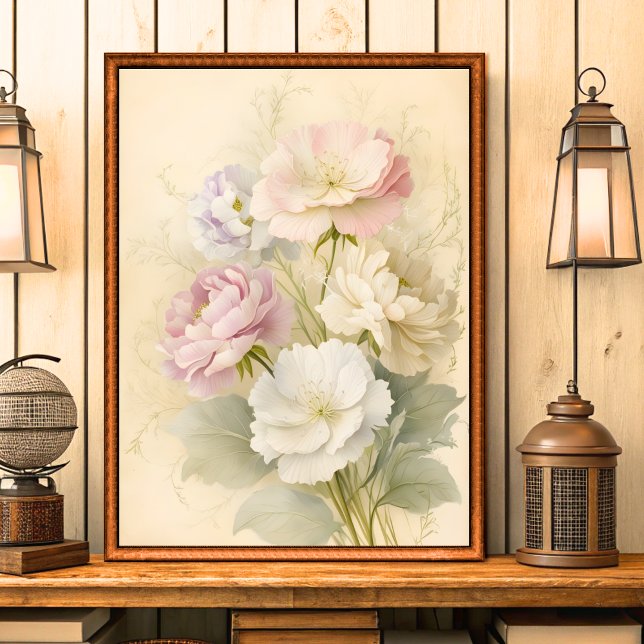 Vintage Shabby Chic Floral Bloom Wall Art (Creator Uploaded)