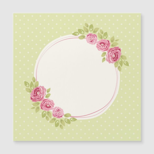 Vintage Shabby Chic Floral Frame with Roses (Front)