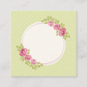 Vintage Shabby Chic Floral Frame with Roses Enclosure Card
