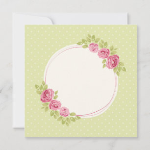 Vintage Shabby Chic Floral Frame with Roses Invitation