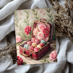 Vintage shabby chic gift box with French macarons  Tissue Paper
