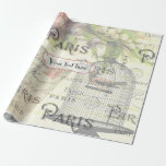 Vintage Shabby-Chic Paris Theme Wedding Customised Wrapping Paper<br><div class="desc">Paris theme Wedding Party Pack ready to be customised to your event specifics. See the full range of matching products in this exclusive set and more here... </div>