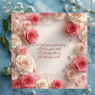 Vintage Shabby Chic Pastel Roses Soulmate Timeless