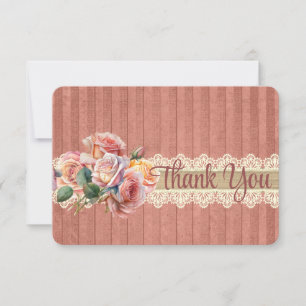 Vintage Shabby Chic Personalised  Thank You Card