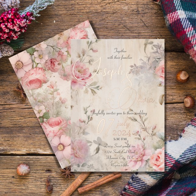 Vintage shabby chic pink floral wedding (Creator Uploaded)