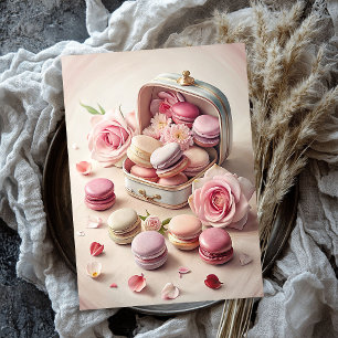 Vintage shabby chic pink red French macarons Tissue Paper