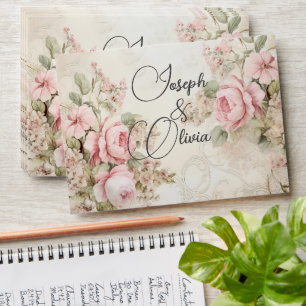 vintage shabby chic pink wedding envelope