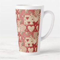 Vintage Shabby Chic Red Patchwork Pattern