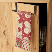 Vintage Shabby Chic Red Patchwork Pattern