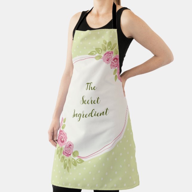 Vintage Shabby Chic Roses Frame Apron (Insitu)