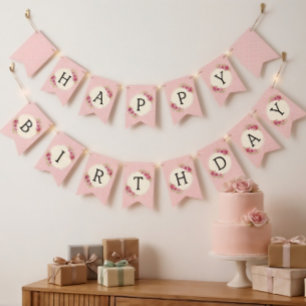 Vintage Shabby Chic Roses Frame Bunting
