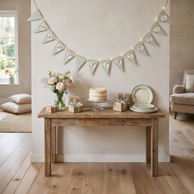 Vintage Shabby Chic Roses Frame Bunting Flags (Creator Uploaded)