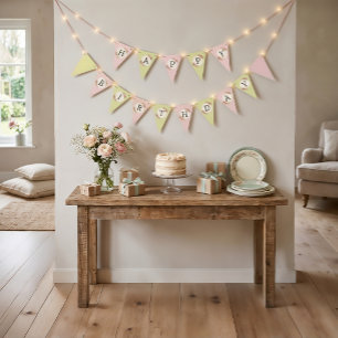 Vintage Shabby Chic Roses Frame Bunting Flags