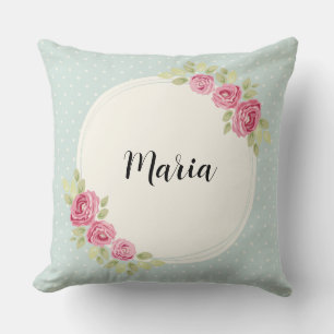 Vintage Shabby Chic Roses Frame Paper Plate Cushion