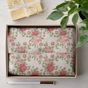 Vintage Shabby Chic Roses Pattern Tissue Paper