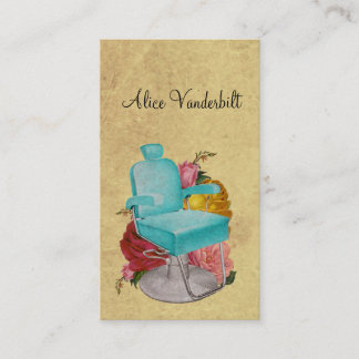 Vintage Shabby Roses Salon Chair Hairstylist Card