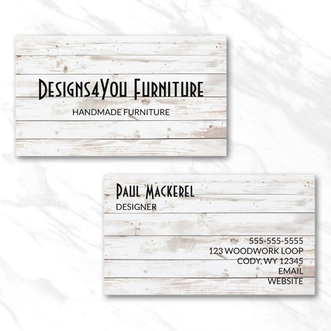 Vintage Shabby White Wood Business Card (Vintage Shabby White Wood Business Card)