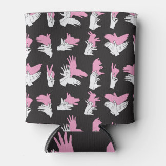 Vintage Shadow Hand Pattern Design Can Cooler