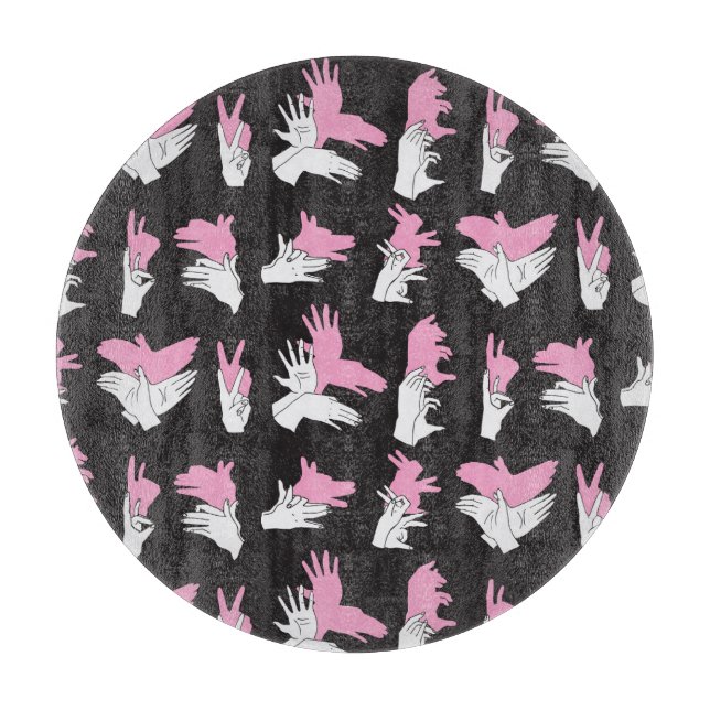 Vintage Shadow Hand Pattern Design Cutting Board (Front)