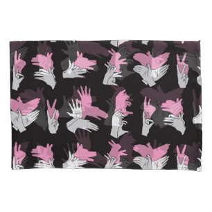 Vintage Shadow Hand Pattern Design Pillowcase