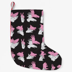 Vintage Shadow Hand Pattern Design Small Christmas Stocking
