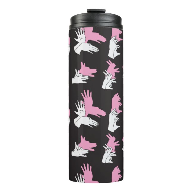 Vintage Shadow Hand Pattern Design Thermal Tumbler (Front)